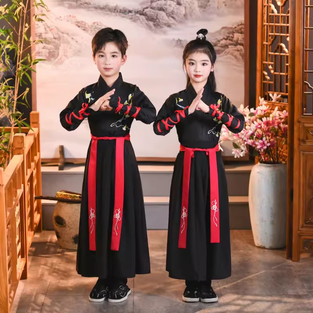 Children's Sets Kids Clothes Boy Baby Girl Outfit Hanfu Chinese Ethnic Style Cosplay Costumes Kung Fu Children's Clothing Stage