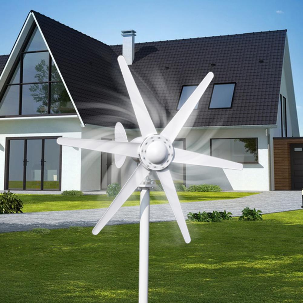 風力タービン、低動作振動 800W 12V/24V 風力発電機、コントローラ内蔵 6 ブレードファン風力発電機キット