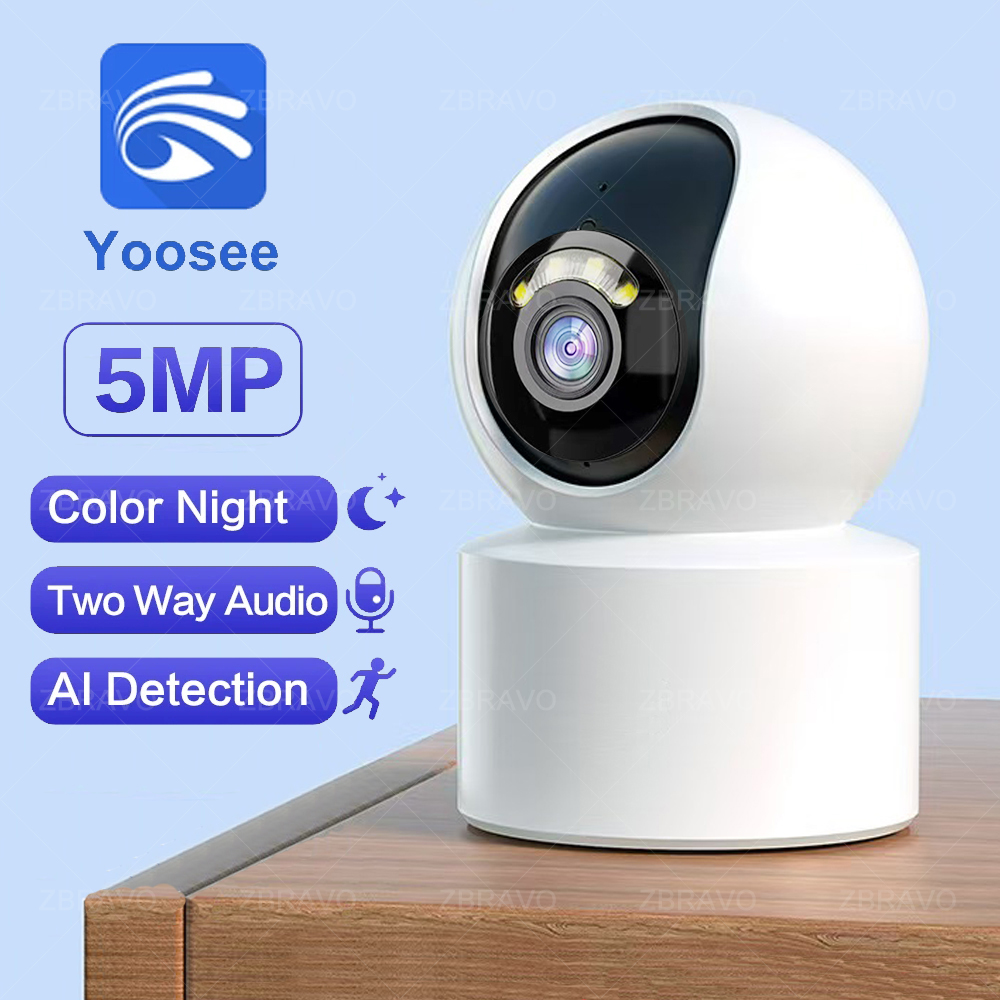 Yoosee 5MP WiFi Security PTZ Indoor IP Camera 3MP Smart Home Safety Color Night Vision Siren Alarm Humanoid Detection Ai Track