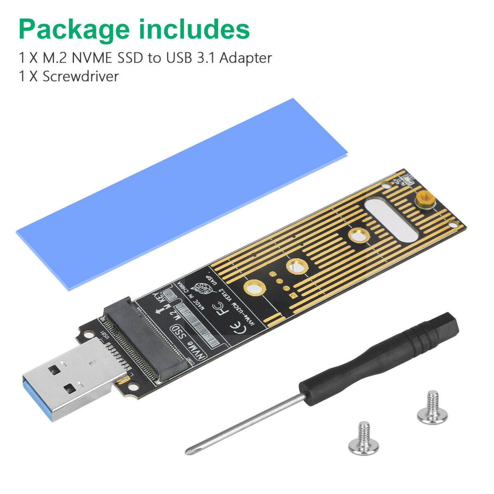 M2 SSD NVMe アダプターエンクロージャ M.2 から USB3.1 ケース NVME PCIE M キー 2230/2242/2260/2280 SSD NVME から USB TYPE-A/TYPE-C コンバータ