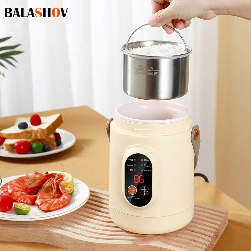 ポータブル電気ケトル炊飯器弁当箱ミニスープシチュースロークッキングポットお粥食品蒸し器麺パスタヒーター鍋