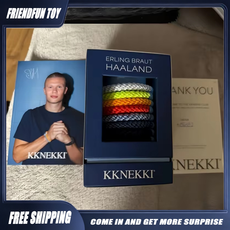 本物の Kknekki 限定版 Erling Haaland シグネチャー ヘアゴム 8 ピース ギフトボックスセット 耐久性のあるゴムバンド 引っかかりのないギフト