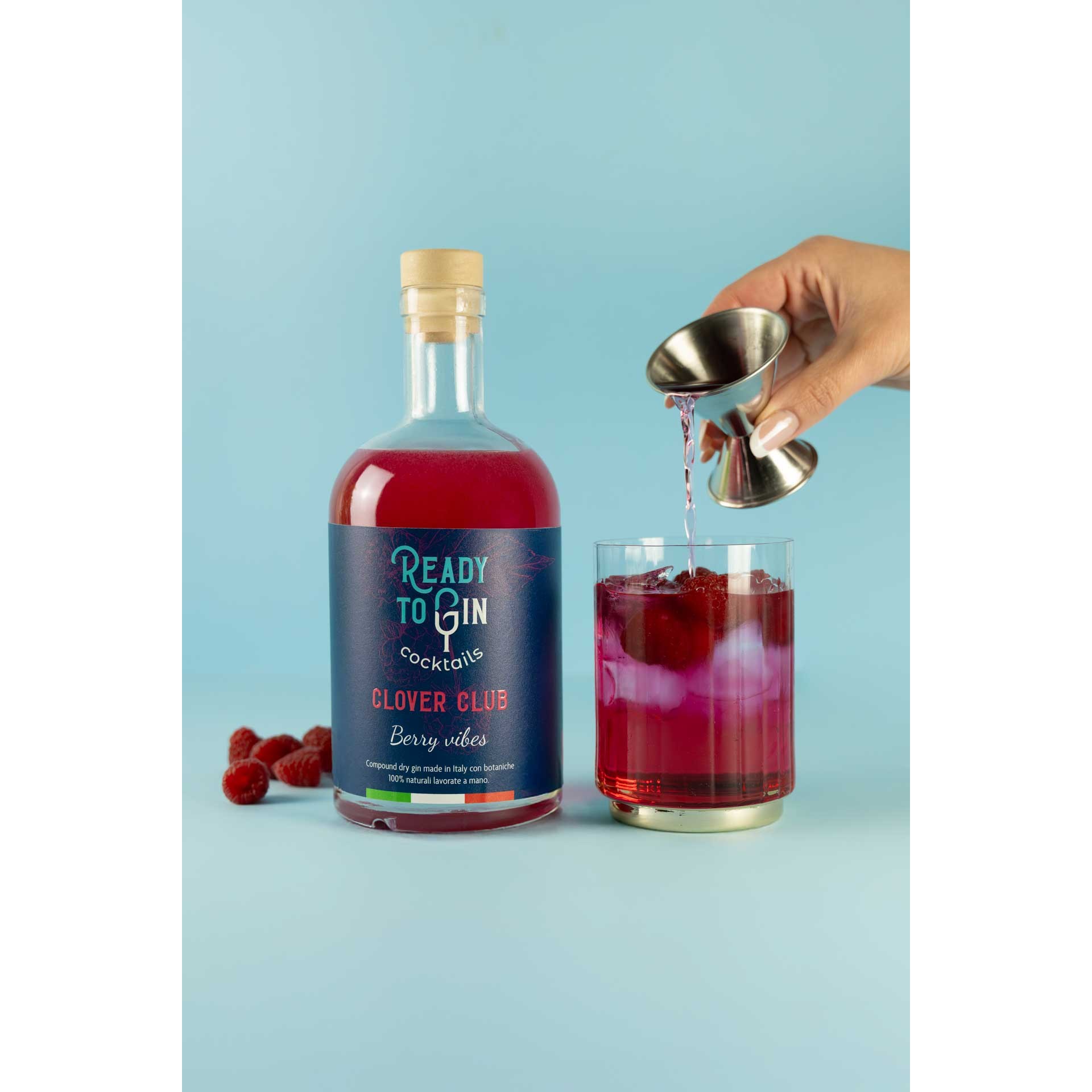 Ready To Gin Clover Club Berry Vibes 700ml Ready To Drink Cocktail Deep Red Color