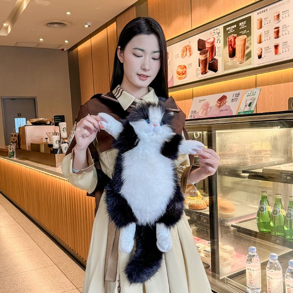 長髪ふわふわ猫人形バックパック超現実的なラグドール猫かわいい女性のバックパック旅行収納取り外し可能なショルダーストラップ
