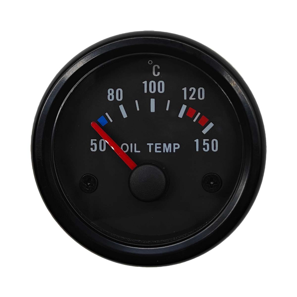 黒車油温計 2 "52 ミリメートル 50-150 ℃ 油温計赤色 LED 発光針