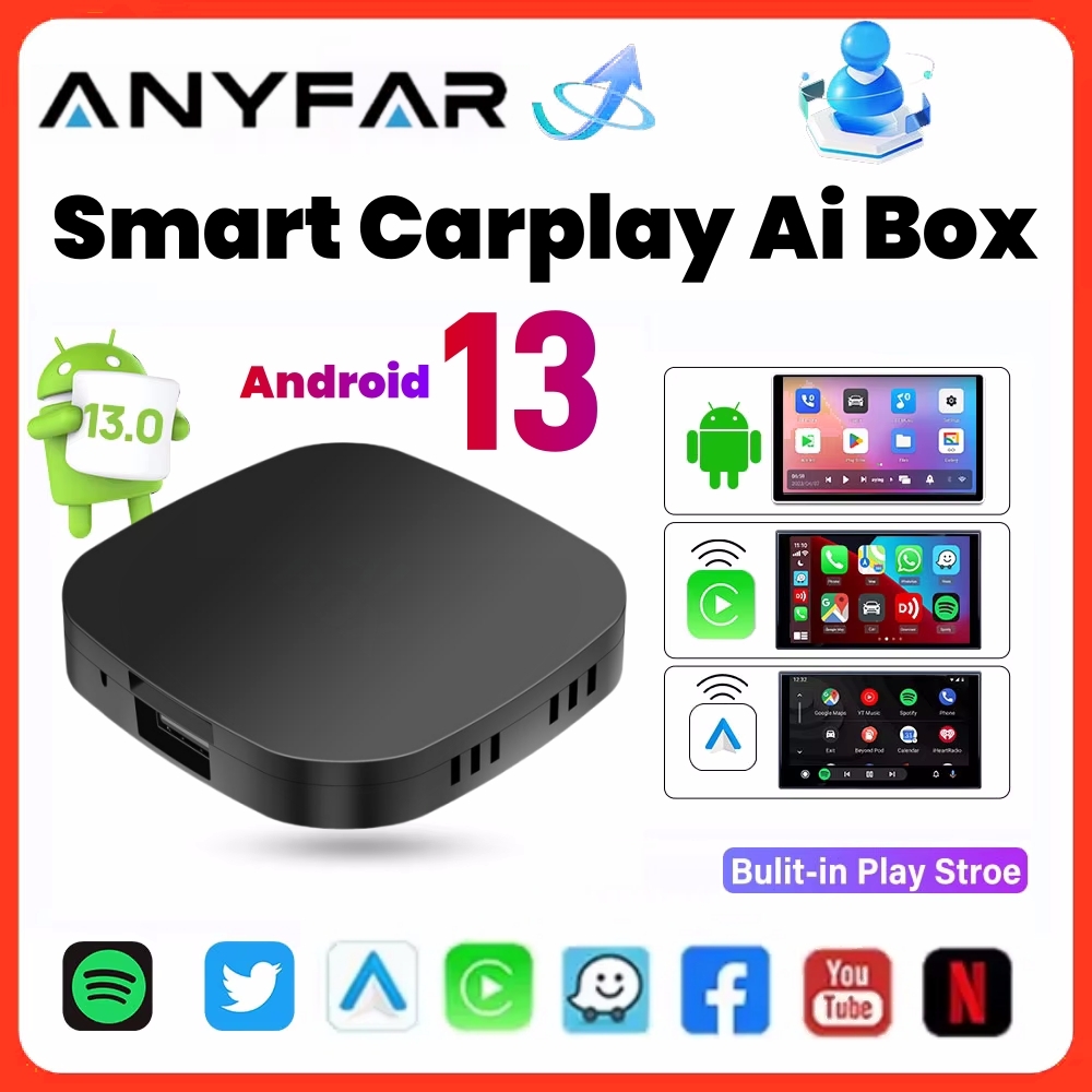 Carplay AI ボックス Android 13 ワイヤレス Android 自動 Youtube Netflix トヨタマツダヒュンダイハヴァル GMC フォード MG VW 起亜