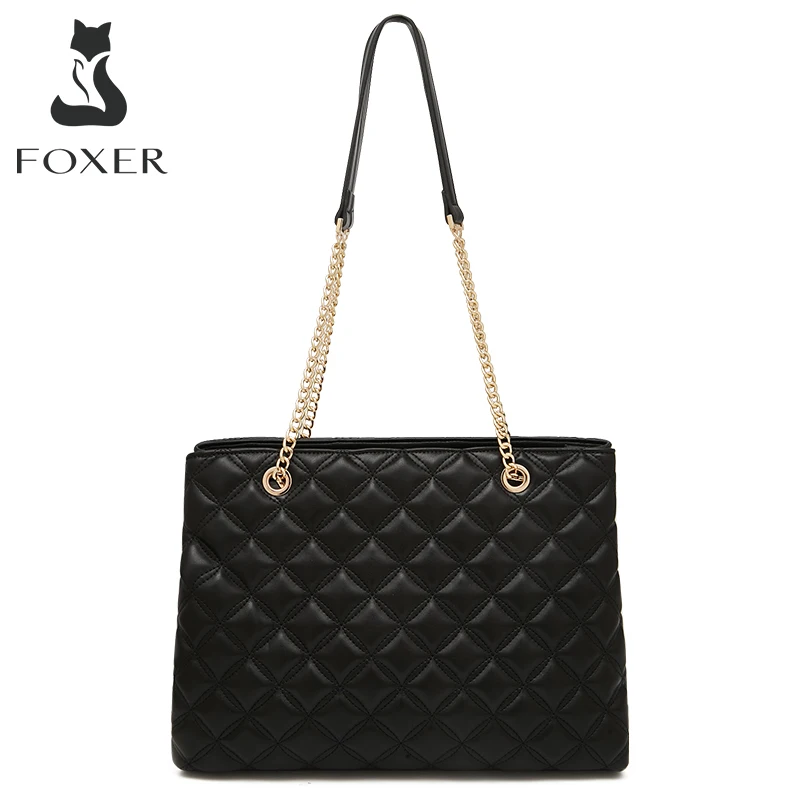 Foxer 女性ファッションキルティングショルダーバッグ女性のクラシック脇の下バッグヴィンテージレディシンプルなトートバッグクリスマスギフト