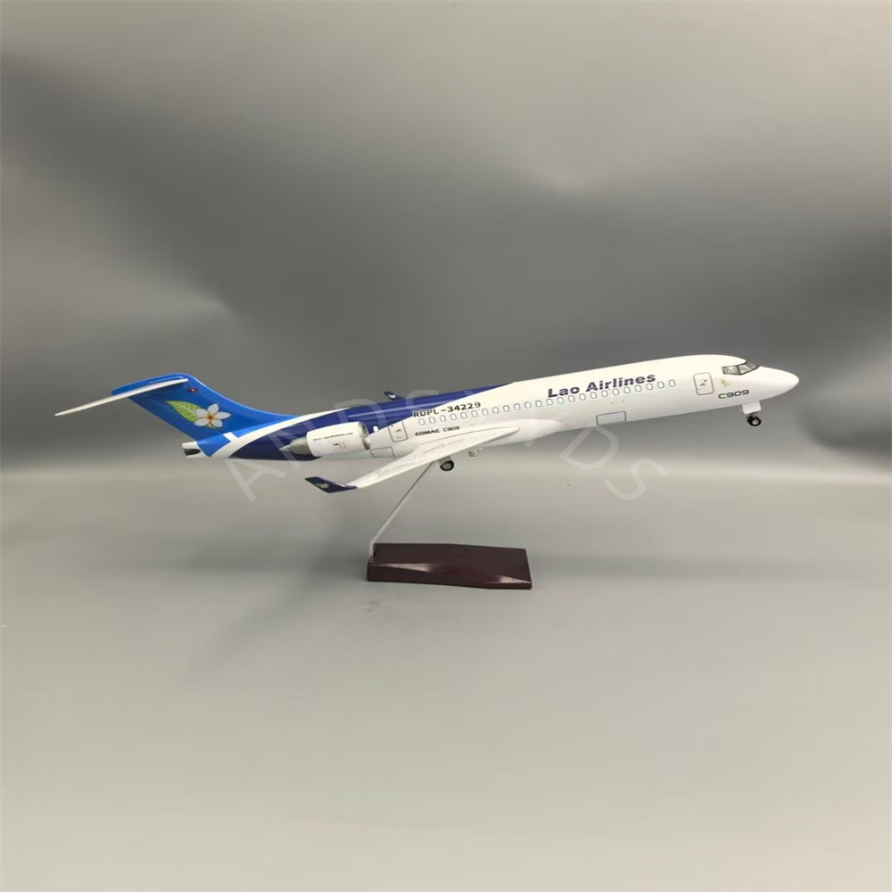 1/70 スケール飛行機モデル C909 ラオス航空会社モデル航空機樹脂 47.5 センチメートル飛行機子供エアバスおもちゃホイール着陸装置用