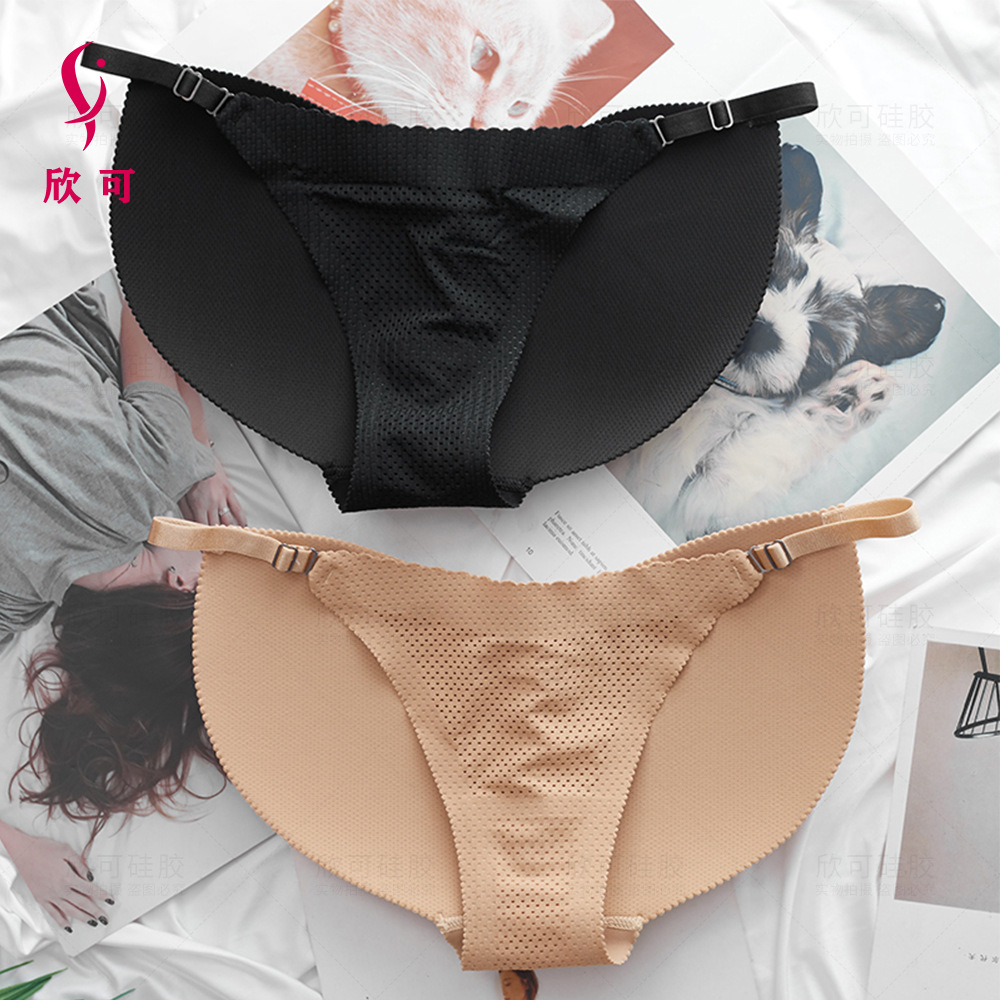 女性スポンジパッド入り偽尻パンティーヒップバットリフターアップ下着ボトムプッシュアップ調整ストラップ G ストリングシームレスビキニパンツ