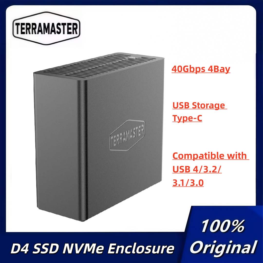 TERRAMASTER D4 SSD NVMe エンクロージャ - 40Gbps 4Bay、USB ストレージ Type-C (ディスクレス)