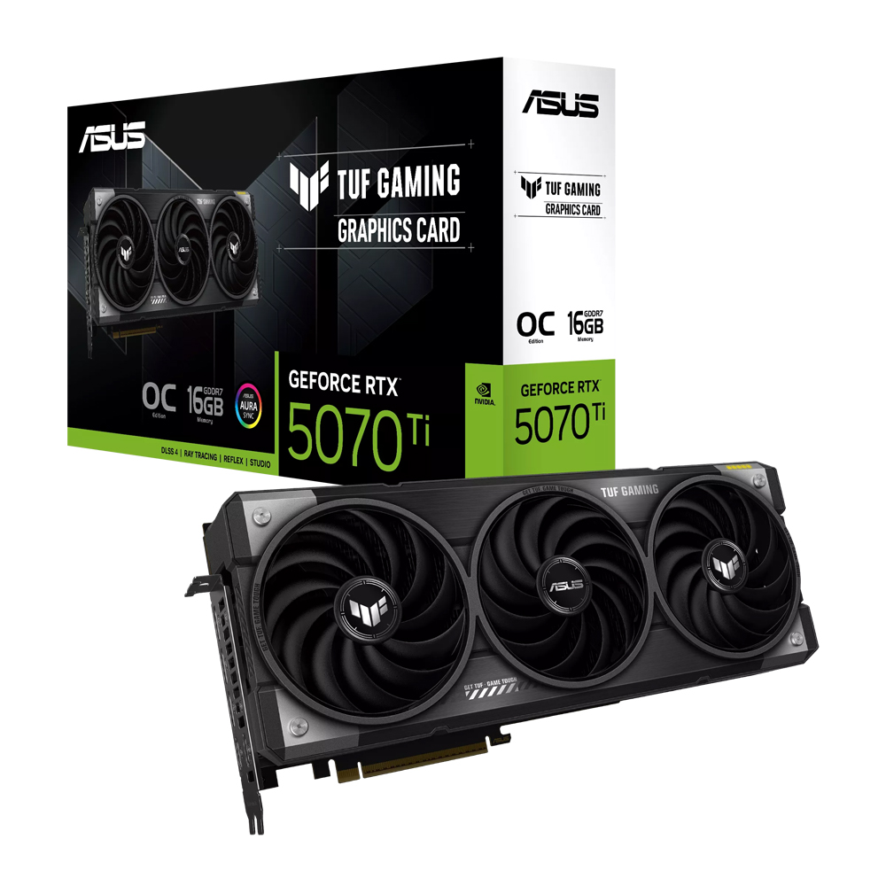 ASUS TUF Gaming RTX 5070 Ti OC 16GB GDDR7 グラフィックカード NVIDIA GeForce RTX 5070Ti 2610MHz Boost PCIe 5.0 4KゲーミングデスクトップGPU