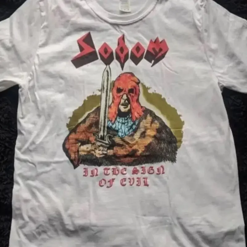 ソドム メタル バンド T シャツ In The Sign of Evil ホワイト コットン