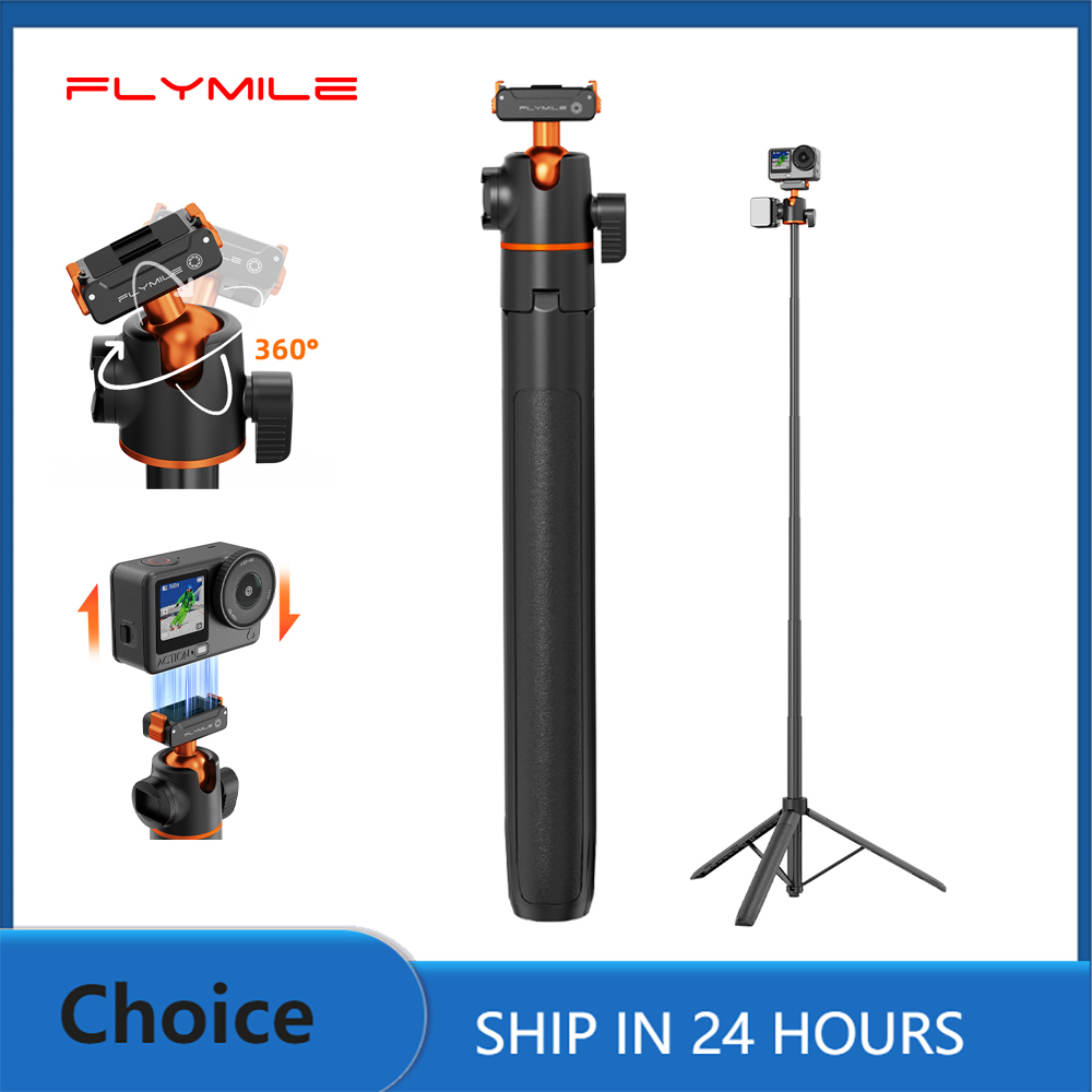 Flymile Tripod for DJI OSMO Action 6/Nano With Mount Base Quick-release Tripod 140CM Selfie Stick Photography Accessories