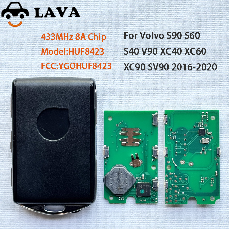 ボルボ S90 V60 V90 XC40 XC60 XC90 キーレスゴー用高品質スマートリモートシェル FCC ID: YGOHUF8423
