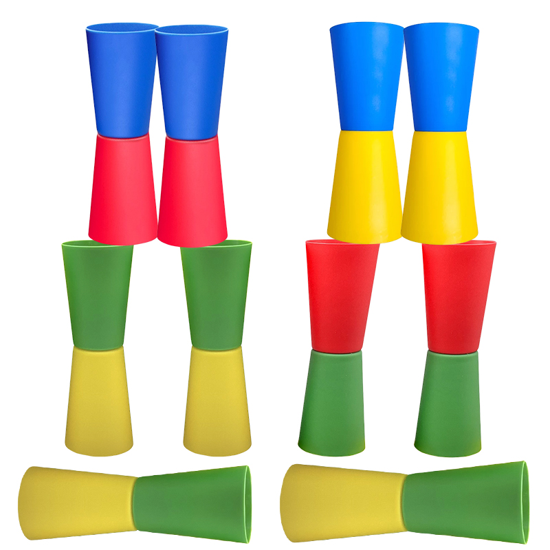 8Pcs Marker Training Road Cones Roller SoccerAgility Training Soft Tower Skating Obstacle Fun Flip Cup Outdoor Toys Kid Toys
