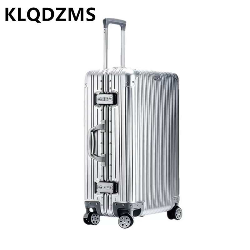 KLQDZMS ドイツ全アルミニウムマグネシウム合金荷物 20 インチ搭乗スーツケース 28 大容量旅行ビジネスレザースーツケース