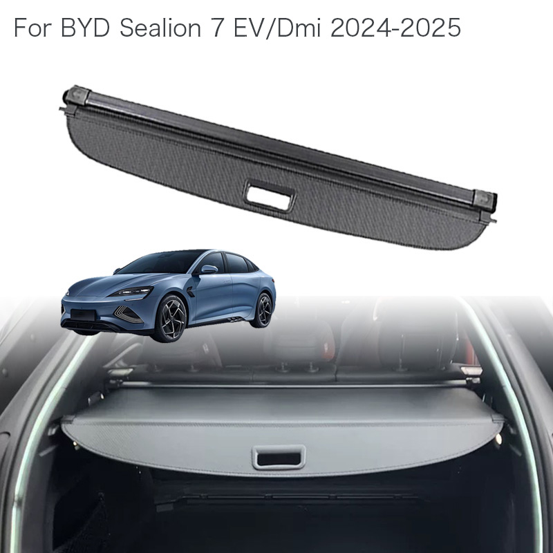 トランクカーテンカバーオーガナイザー BYD アシカ 7 EV/Dmi 2024-2026 車のパーティションラックシェルターシールドシェードカーゴカバー荷物