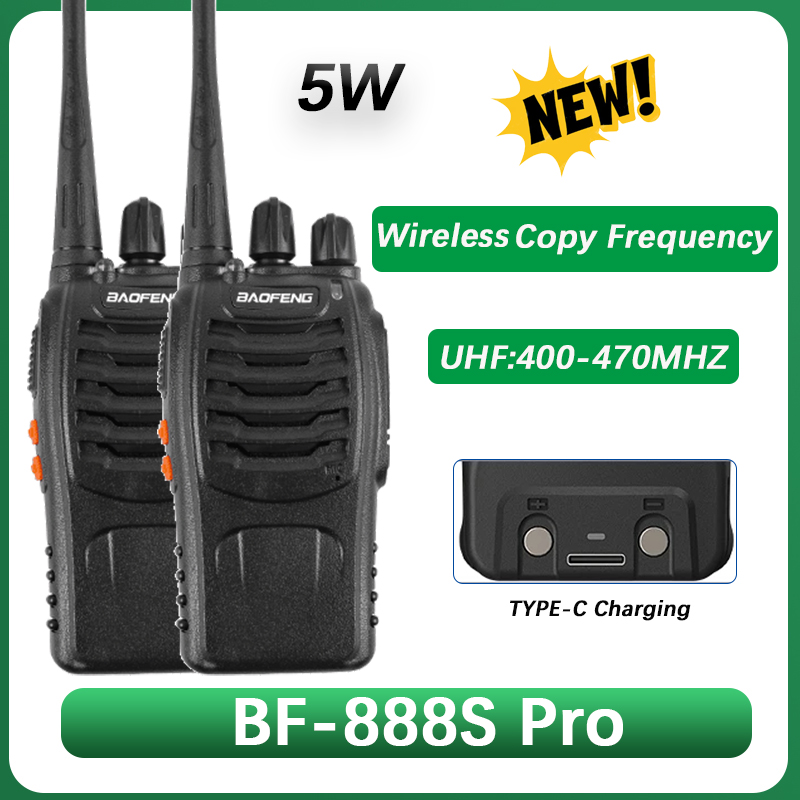 Baofeng BF-888S プロトランシーバータイプ USB-C 充電ワイヤレス周波数コピー 5 ワット UHF 400-470MHz 16 チャンネル双方向 CB アマチュア無線