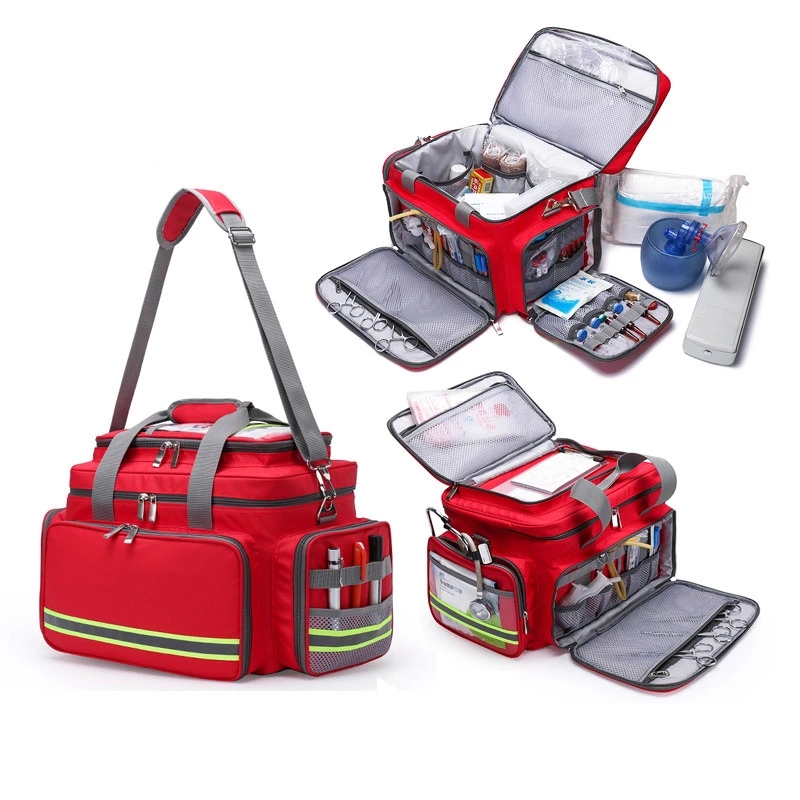 応急処置医療バッグ屋外緊急レスキュー大容量バッグ空の防水反射オックスフォードマルチポケットトラベルバッグ