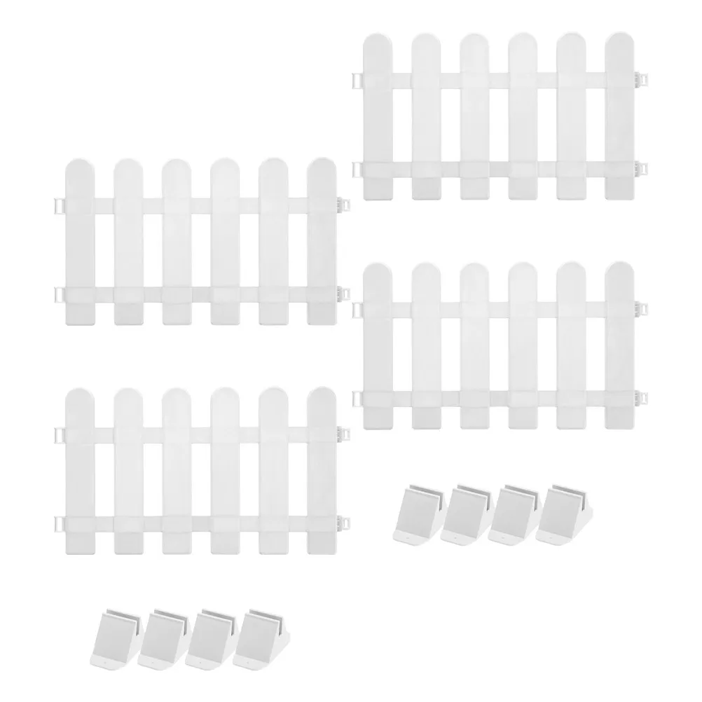 4 個ピケットフェンスガーデンボーダープラスチックガーデンエッジングフェンス花壇フェンシング装飾風景パネル花壇ボーダー