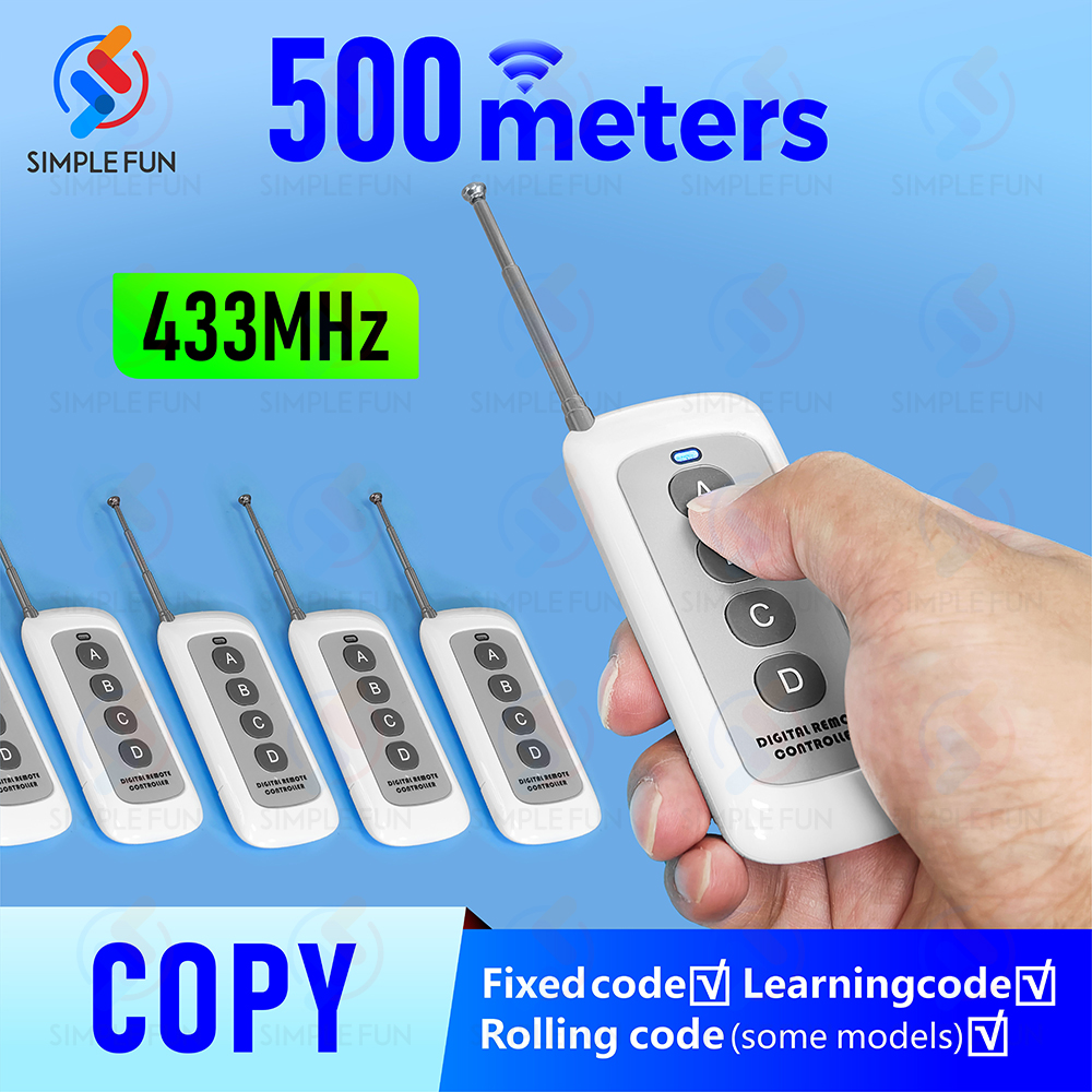 コピーリモコン 433MHz、500m 制御範囲、ガレージドア用デュプリケータークローン機能送信機 CAME Nice CASIT BENINCA