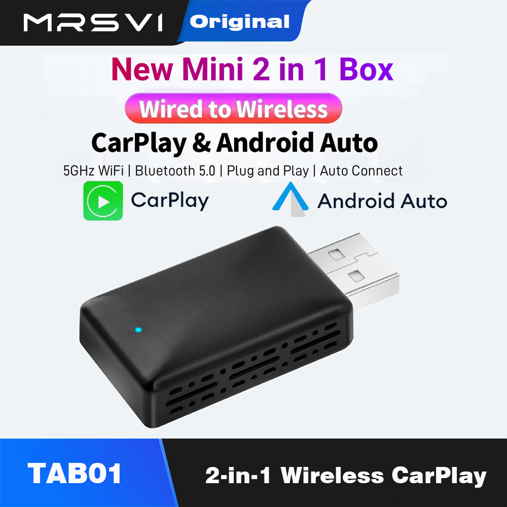 MRSVI ミニワイヤレス CarPlay アダプタ Android 自動ワイヤレスドングル Wifi 5.8 グラム自動接続ボックス iphone アンドロイド用ボルボベンツ VW
