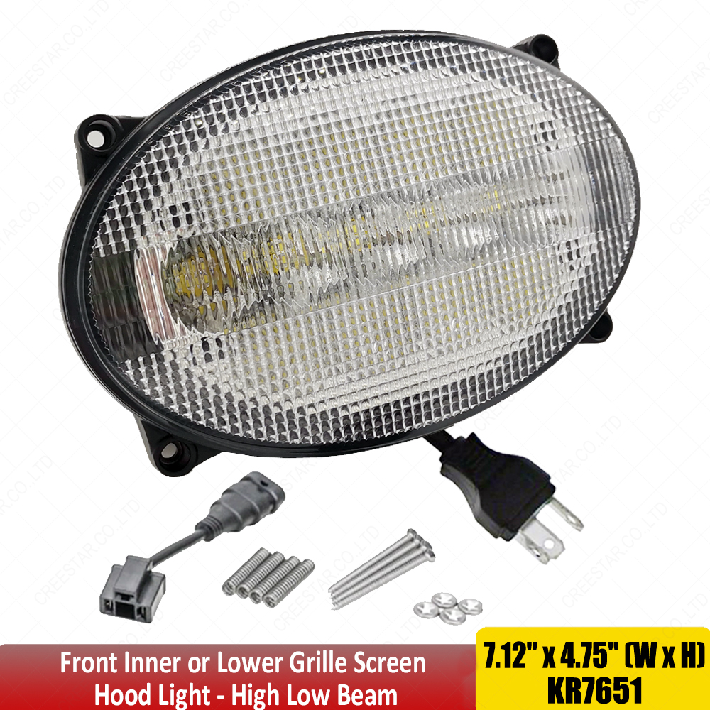 RE181963 ビッグオーバル 65 ワット LED ワークライト交換用 John Deere トラクターフロントインナーまたは下部グリルスクリーンフードライト x1pc