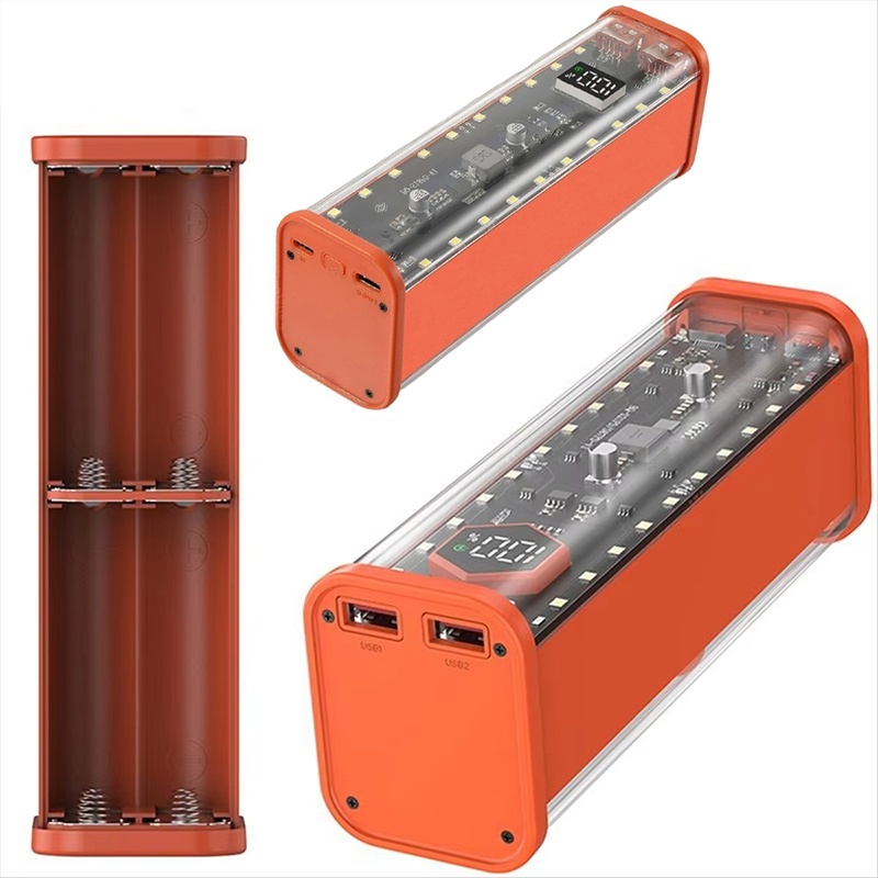パワーバンクケース透明 DIY シェルケース 22.5 ワット高速充電バッテリーボックス透明な収納ボックス充電ボックスアクセサリー