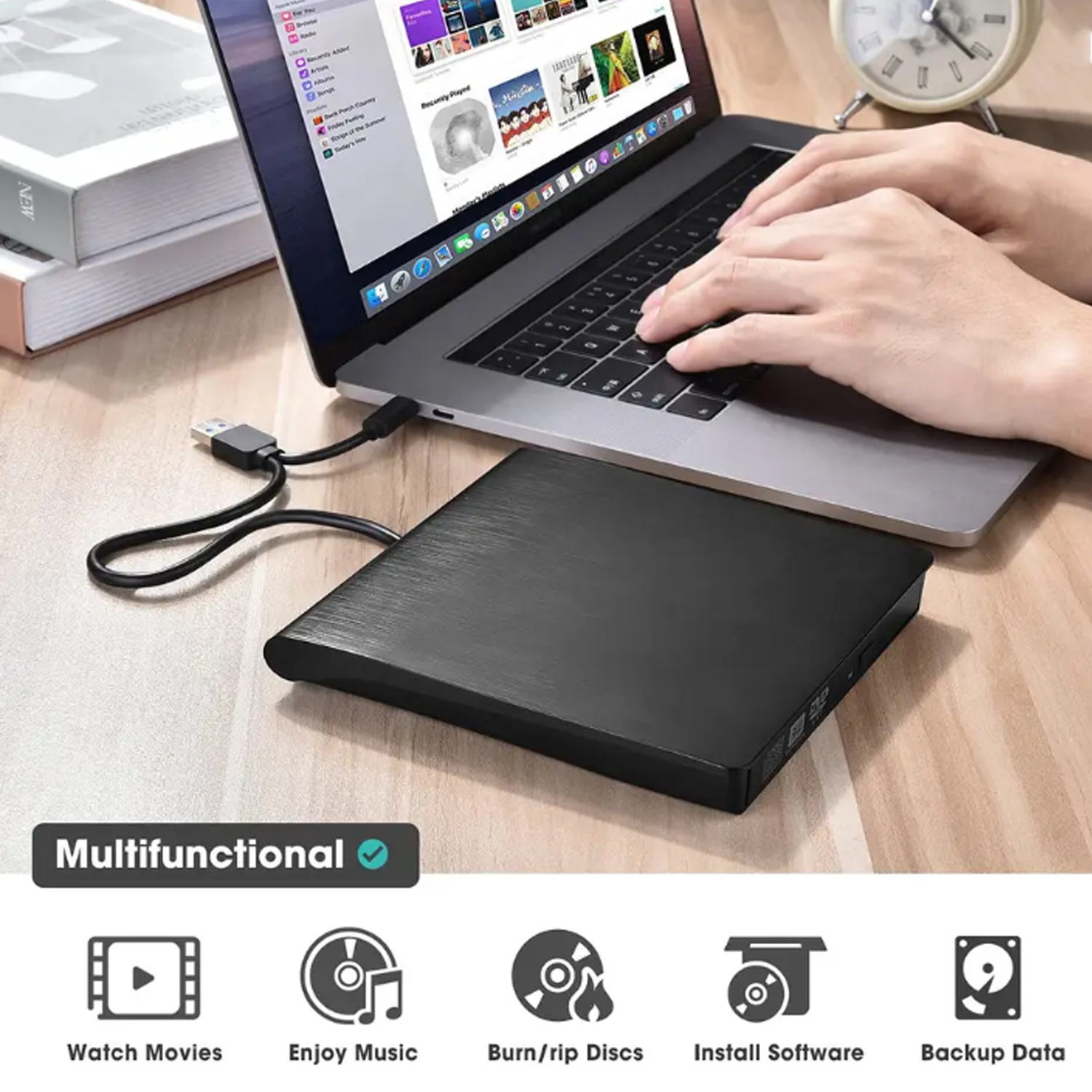 新しいドライブエンクロージャ 9.5 ミリメートル USB 3.0 タイプ C SATA 外部 DVD CD-ROM RW プレーヤー光学ドライブエンクロージャケースラップトップ PC デスクトップ用