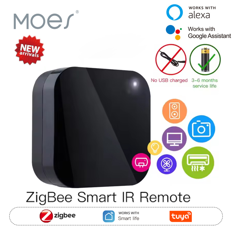 MOES Tuya Zigbee3.0 スマート IR リモコンエアコンテレビ用ユニバーサル赤外線リモコン Alexa、Google Home で動作