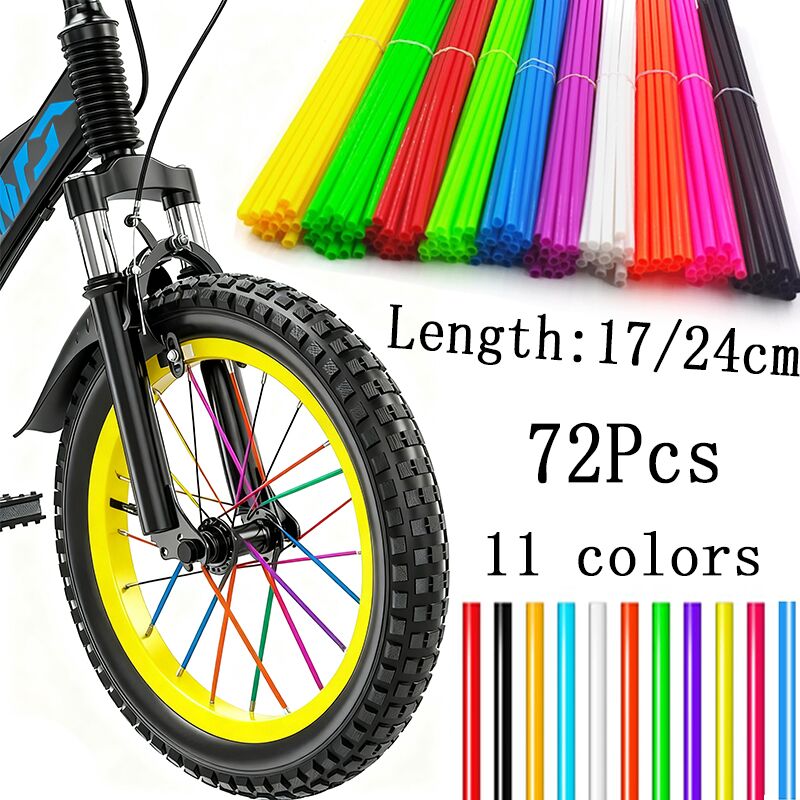 オートバイホイールスポークプロテクター 72 個モトクロス自転車バイクラップリムスキントリムカバーパイプスポークスキンカバー