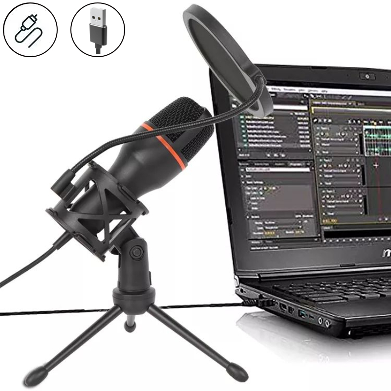 ME4 USB/3.5 ミリメートルコンデンサーマイク有線 DesktopTripod マイク録画ライブゲームビデオノイズリダクション会議マイク