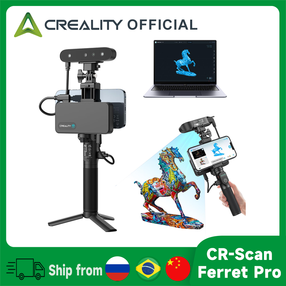 Creality 3D スキャナー CR-Scan Ferret Pro WiFi ワイヤレス スキャン ハンドヘルド手ぶれ補正 0.1mm 精度 iOS Android 携帯電話用