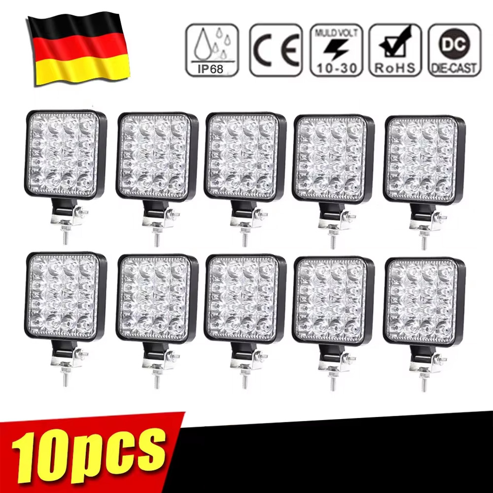 10 個 Led ワークライト 48 ワットミニ 6000 k ホワイトトラックエンジニアリング車両作業車オフロード 12v 24v IP68 Led ドライビングライト
