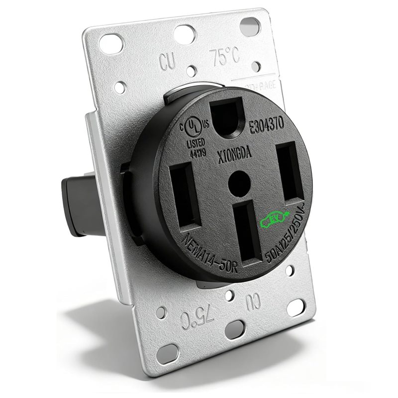 ABTD-NEMA 14-50R 50 アンペア EV コンセント、3 極 4 線式 125/250V フラッシュ レセプタクル ヘビーデューティ