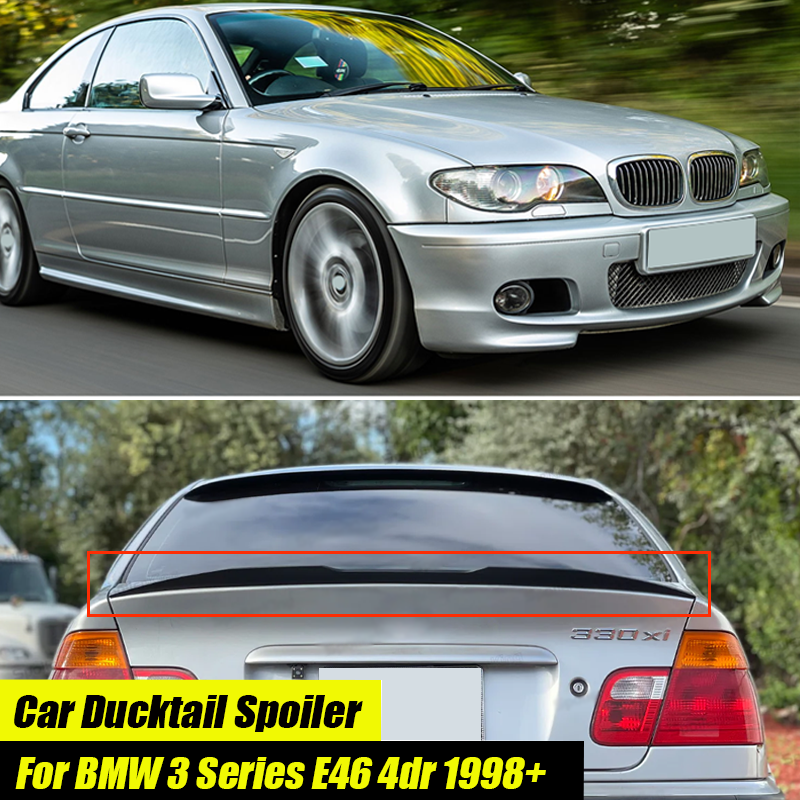 1998-2006 BMW アクセサリー 3 シリーズ E46 クーペセダン車のリアブーツトランクスポイラーリップウィングカモノハシ 3 個 ABS