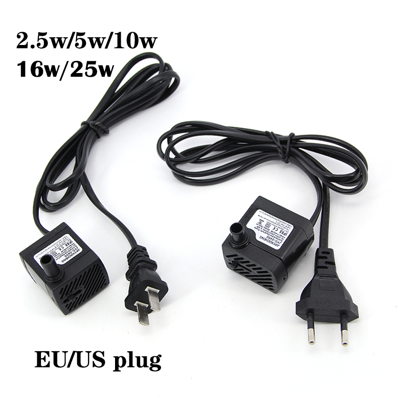 AC 220V EU US プラグ 2.5 ワット 5 ワット 10 ワット 16 ワット 25 ワット水中ウォーターポンプ水族館噴水ポンプ空気魚の池プールタンクウォーターポンプ