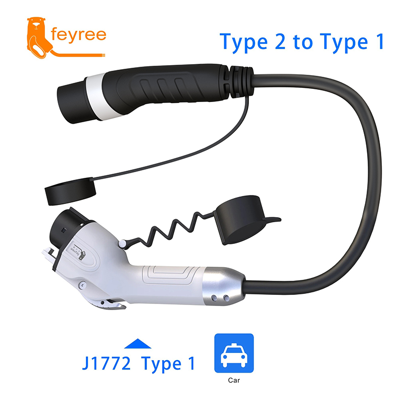 Feyree 車 EVSE 充電器プラグ 16A 3.5kW 32A 7kW Type2 から Type1 J1772 コード充電ケーブルアダプター EV 充電ステーション電気用
