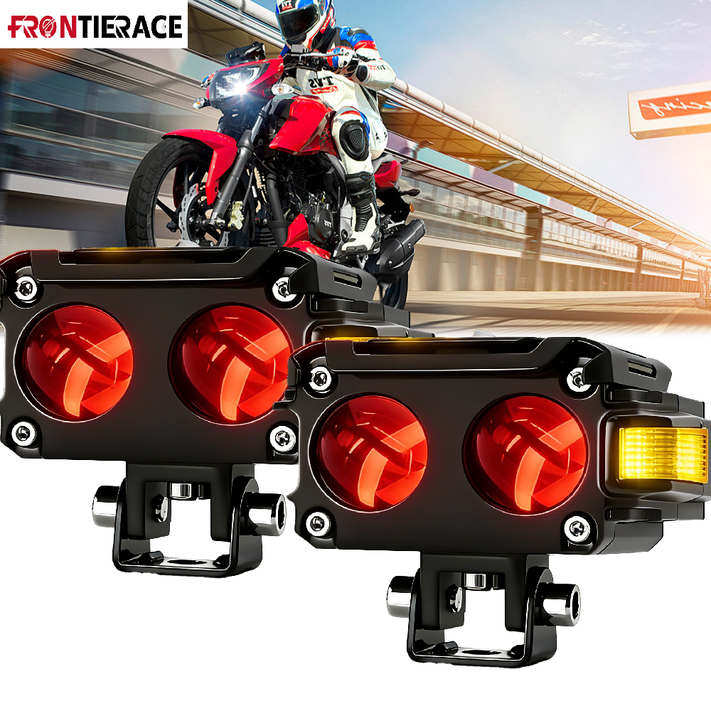 ハイパワーオートバイヘッドライトウインカー長距離超高輝度赤色 Led スポットライト 6000 K ATV トラックダートバイク SUV UTV