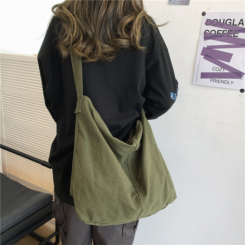 女性のショルダーバッグ大キャンバスクロスボディバッグ女性のための 2023 綿布ファッション韓国女子学生スクールバッグハンドバッグ
