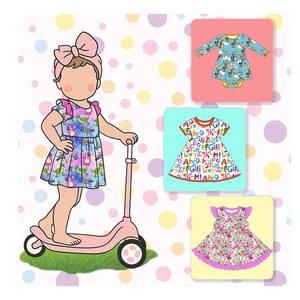 Customizable Summer Girls' Dresses, Floral Casual Style Children's Clothing, and Baby Girls' Party Outfits—Children's Clothing