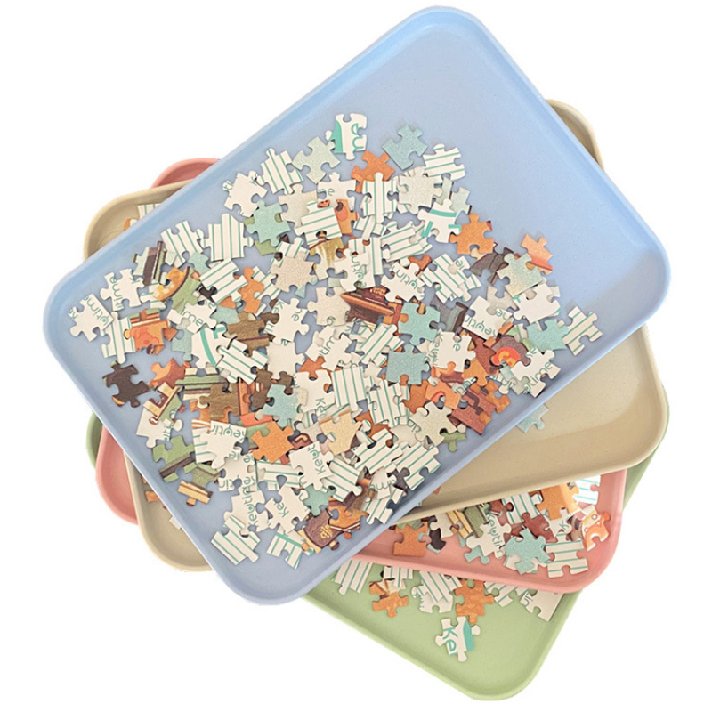 パズル収納トレイジグソー分割ボックスプラスチック仕分けトレイ 4 色 500 1000 ピース大収納トレイジグソーエイズ
