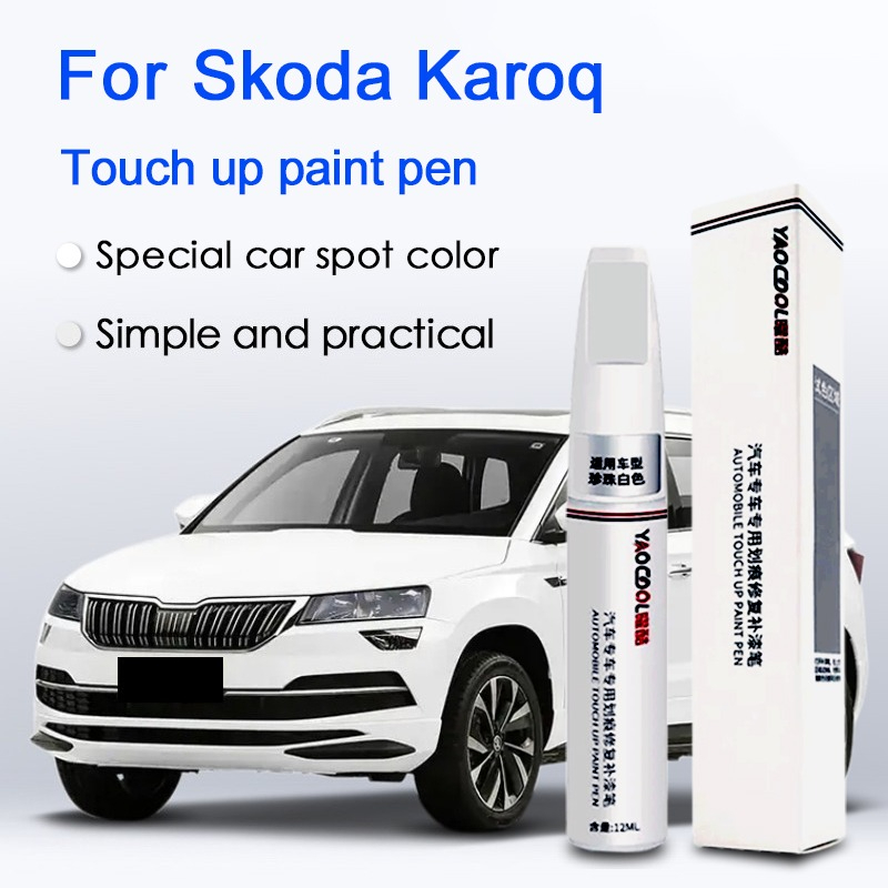 シュコダ Karoq 車の塗装表面修理ペイントペン氷河白光沢度増加ワニス傷除去修復ツール