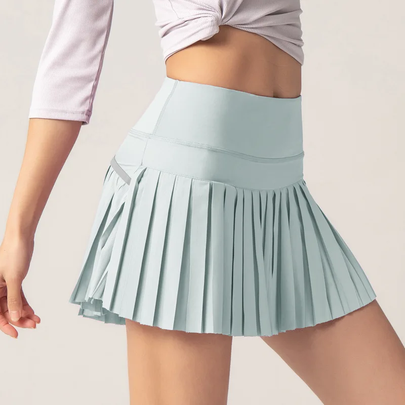 クラウドライズポケットテニススカートジムゴルフランニングプリーツパンツスカートプラスサイズセクシーな女性 XS-XXL スポーツフィットネスハイウエストスコート