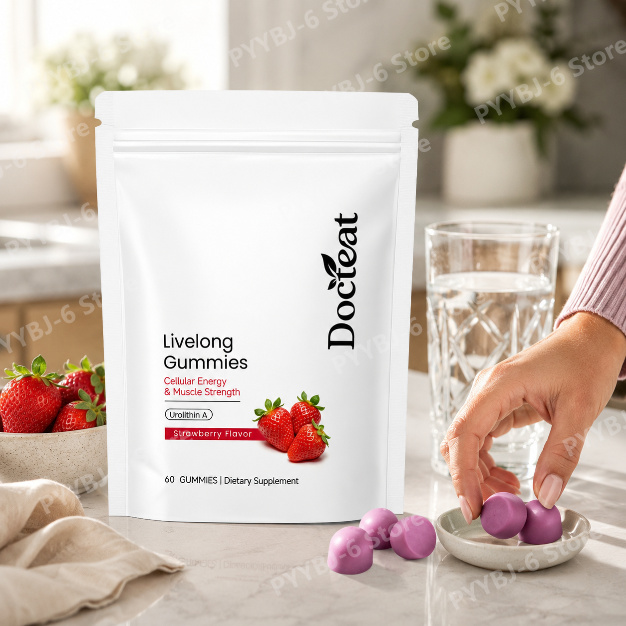 Docteat ウロリチン A グミ 筋肉の活力サポート 細胞エネルギー ミトコンドリアの健康 毎日のウェルネス サプリメント 60 グミ