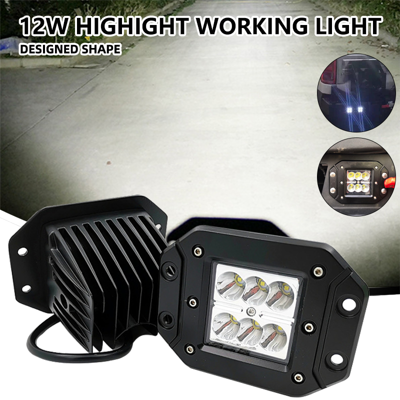 1/2 個超高輝度 LED ワークライトバー 6smd 6000K ホワイト 12 ワット LED ランプドライビングライトスポットライト車のトラック ATV ジープヘッドライト