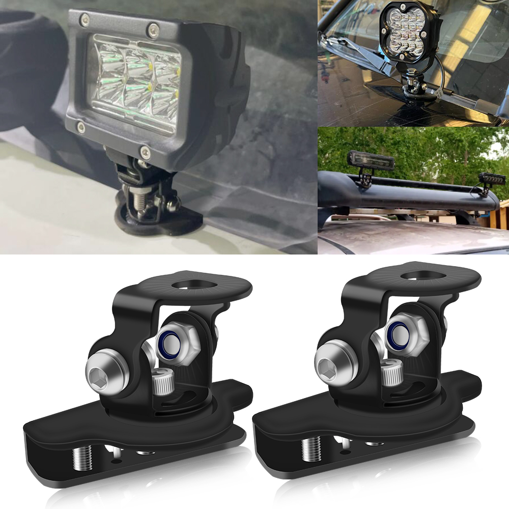 2 個 LED ワークライト取付ブラケットユニバーサルフード Led ライトバーマウントブラケットフォグライトランプホルダーオフロードジープトラック SUV