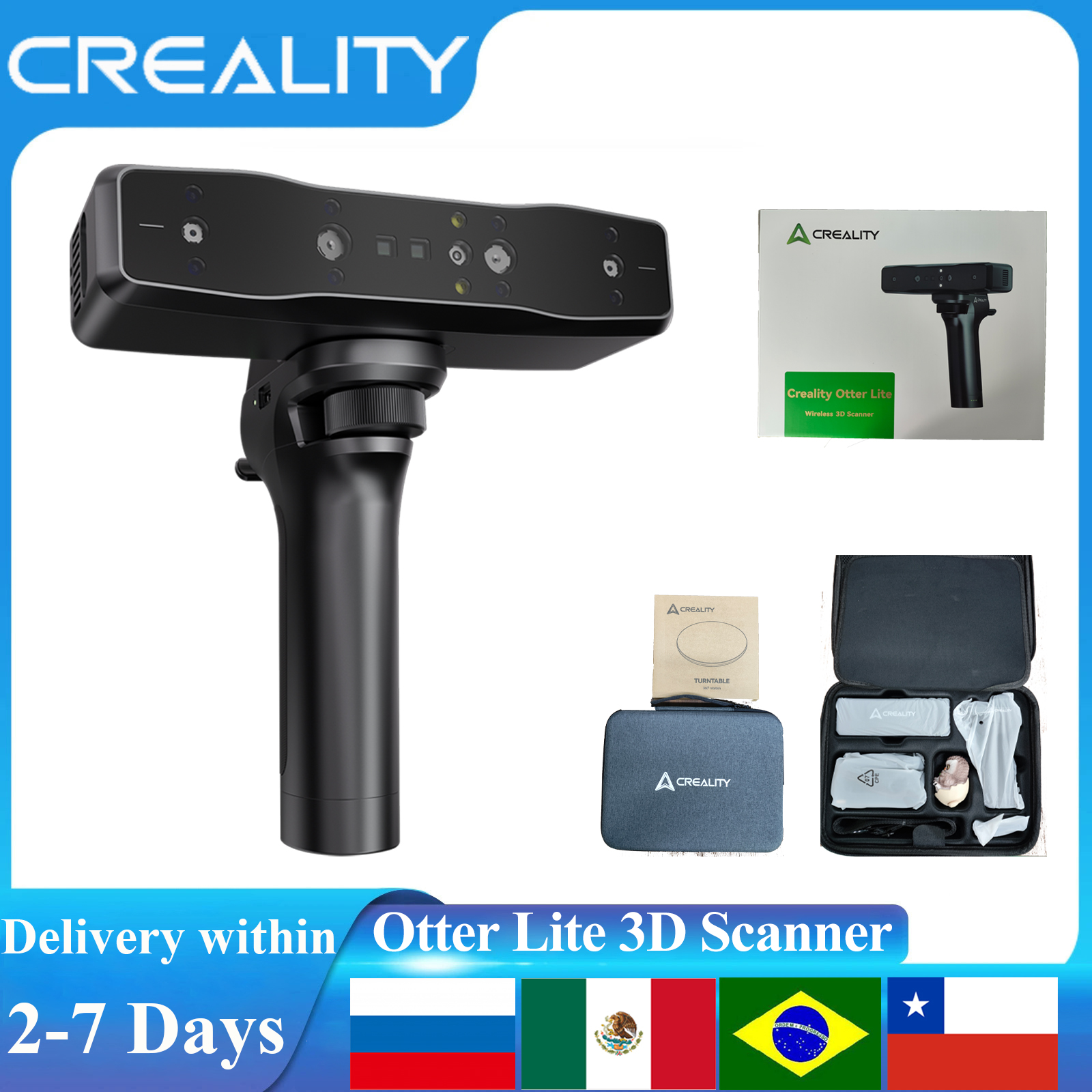 Creality 3D スキャナー Otter CR-Scan Otter Lite スキャンブリッジ 0.05mm 超高精度ハンドル 24 ビットフルカラーワイヤレススキャナー