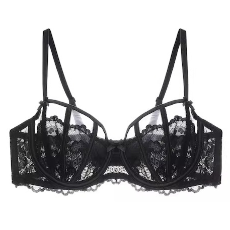 Women Sexy Lingerie Set Push Up Bra with Bunny Ears French Lace Half Cup Underwear Lightweight Breathable Summer S-XL lingerie