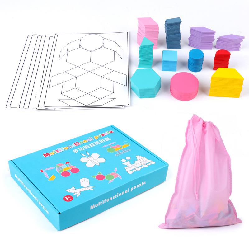 木製ジグソーパズルセットカラフルなクリエイティブタングラムベビーモンテッソーリ 3D 知育玩具キッズ子供学習 180 個
